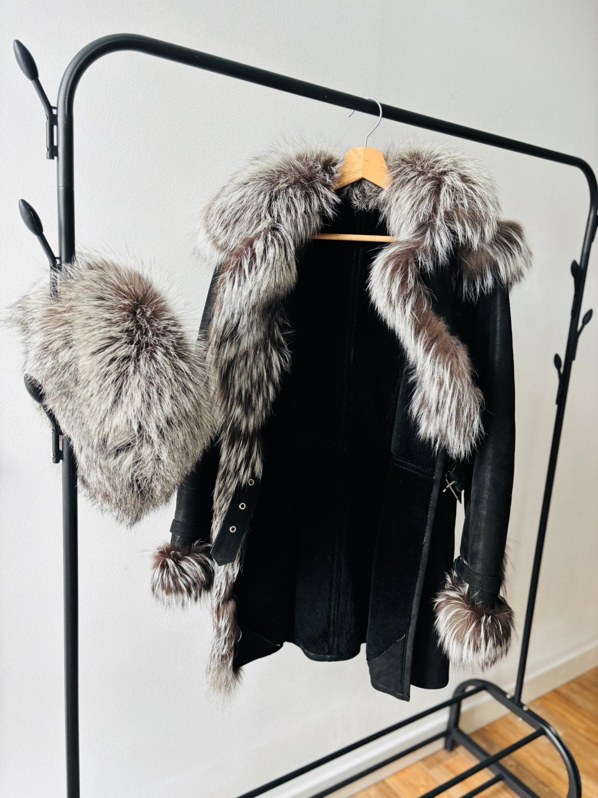 Luxury Genuine Shearling Coat with Matching Hat – Size 34/36, Kleding | Dames, Ophalen of Verzenden, Zo goed als nieuw
