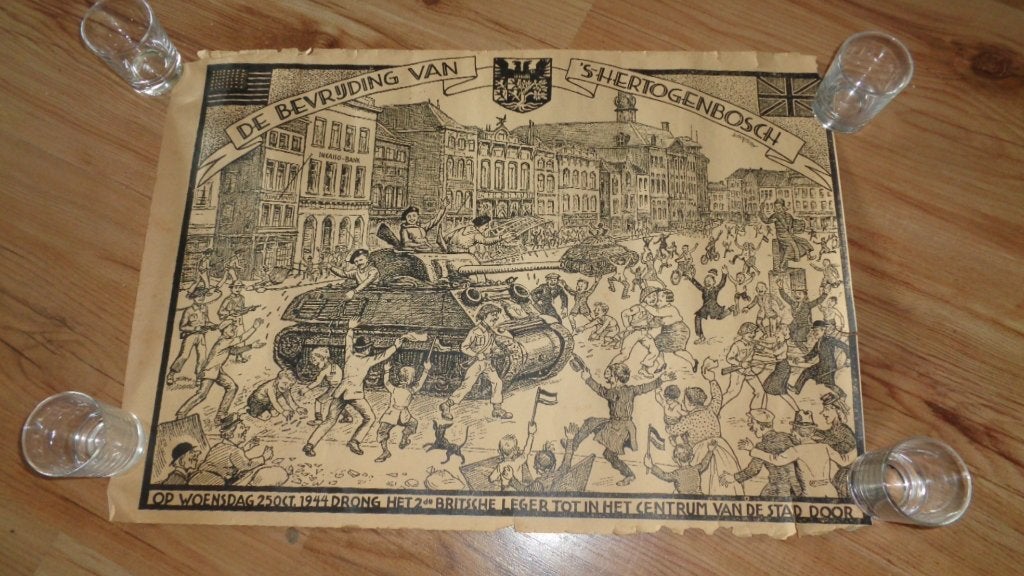 ’s-Hertogenbosch bevrijding 1945 tanks op de markt Den Bosch, Verzenden, Overige soorten, Nederland, Overige typen