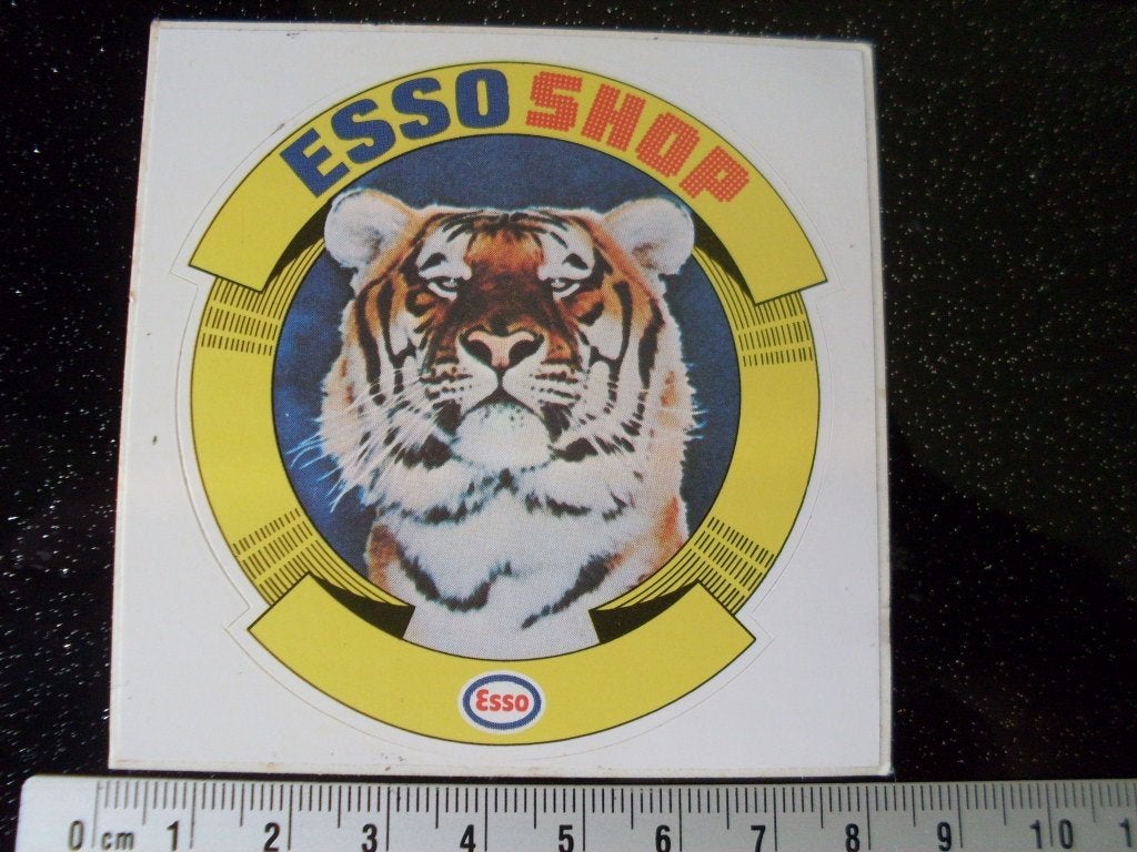 sticker Esso shop logo tijger, Verzenden, Zo goed als nieuw, Bedrijf of Vereniging