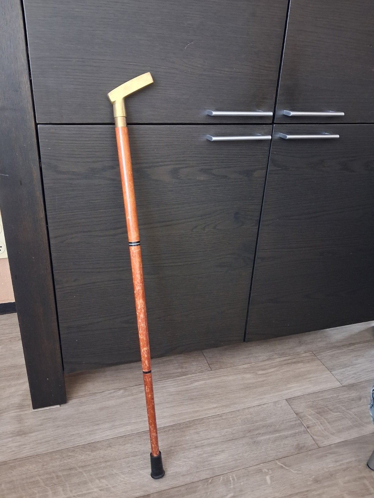 wandelstok met glaasje in bronzen handvat., Diversen, Ophalen of Verzenden, Gebruikt