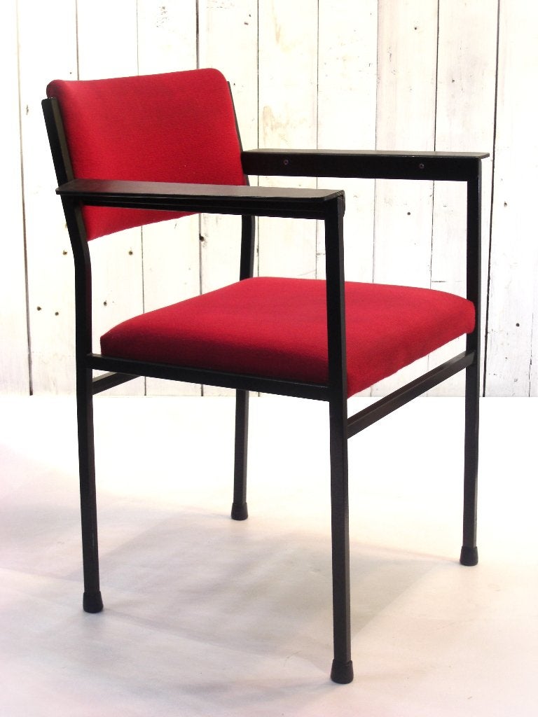 4 Martin Visser stijl vintage eetkamerstoelen, Ophalen, Gebruikt