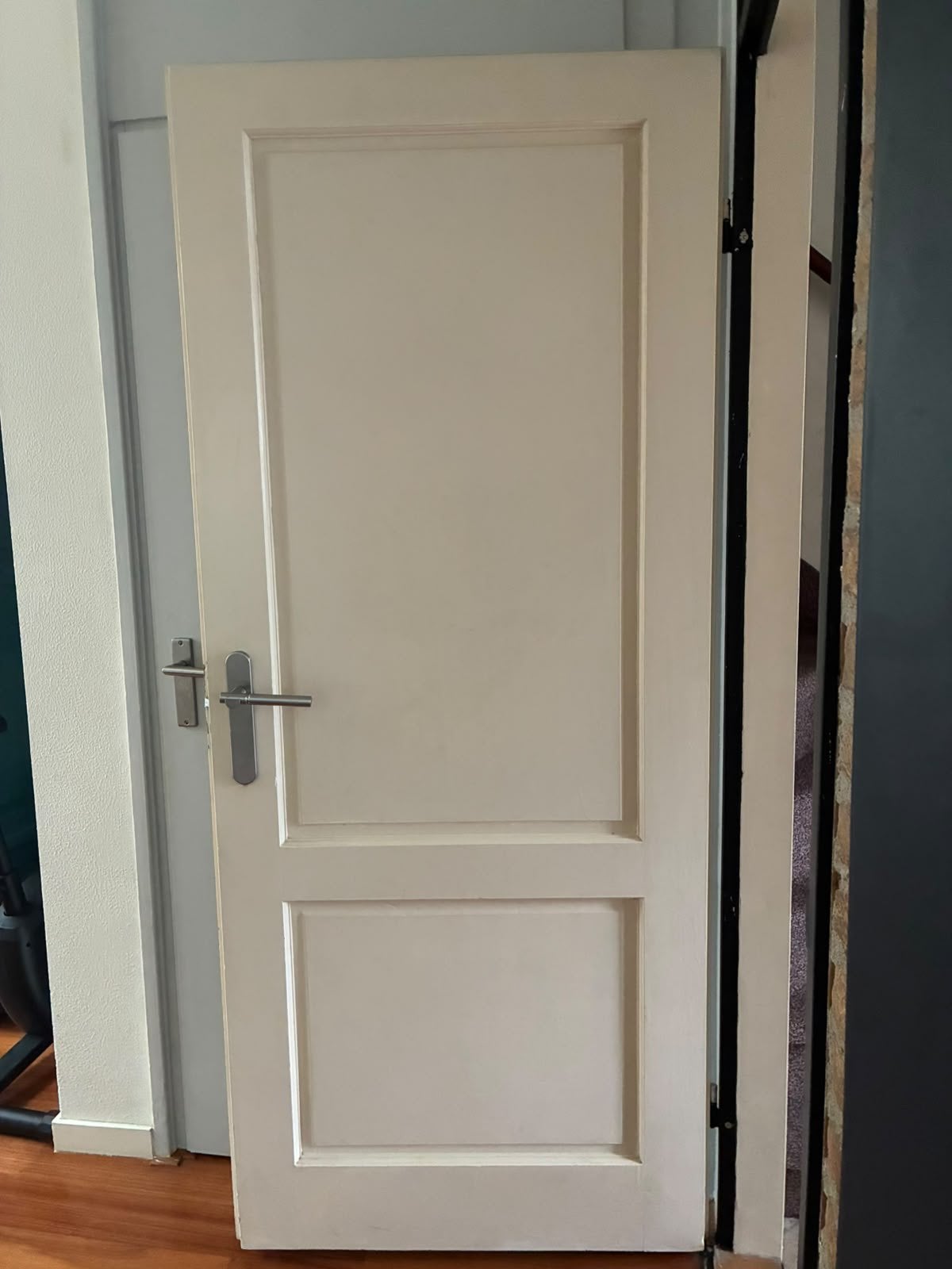 Massief houten opdekdeur 83x200 cm, Ophalen, 80 tot 100 cm, Binnendeur, Zo goed als nieuw
