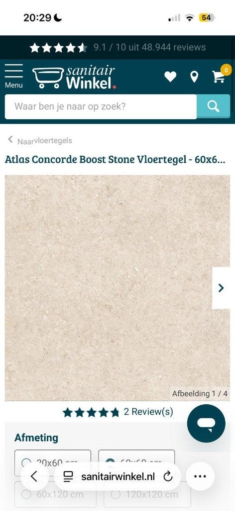 5m2 Atlas Concorde Boost Stone Vloertegel - 60x60 cm, Ophalen, 60 cm of meer, Nieuw, 5 tot 10 m²