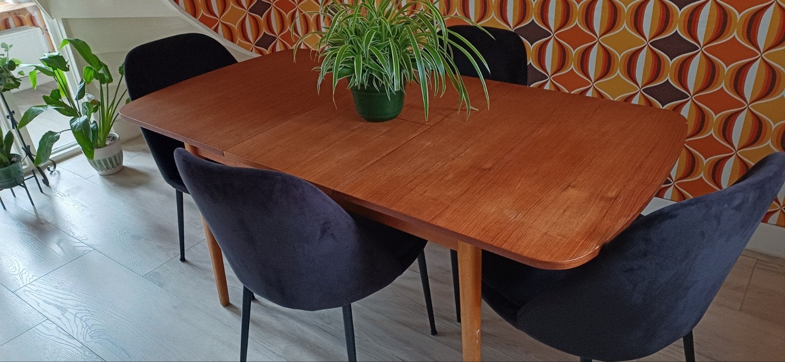 prachtige mid century eettafel, Ophalen, Teakhout, Eettafel