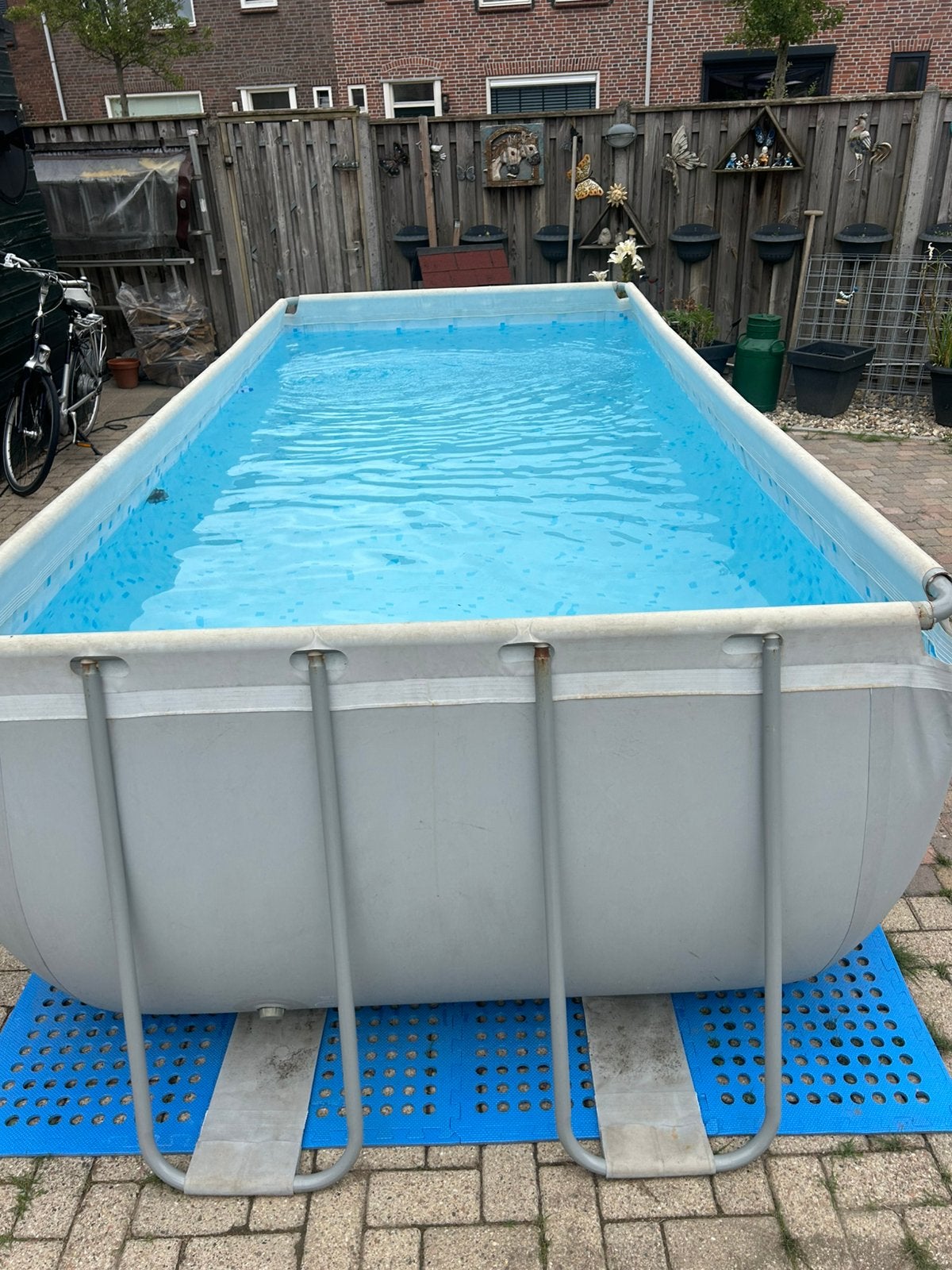 Zwembad+trapje+zand filter pomp., Tuin en Terras, Ophalen, 200 tot 300 cm, Zo goed als nieuw, Rechthoekig