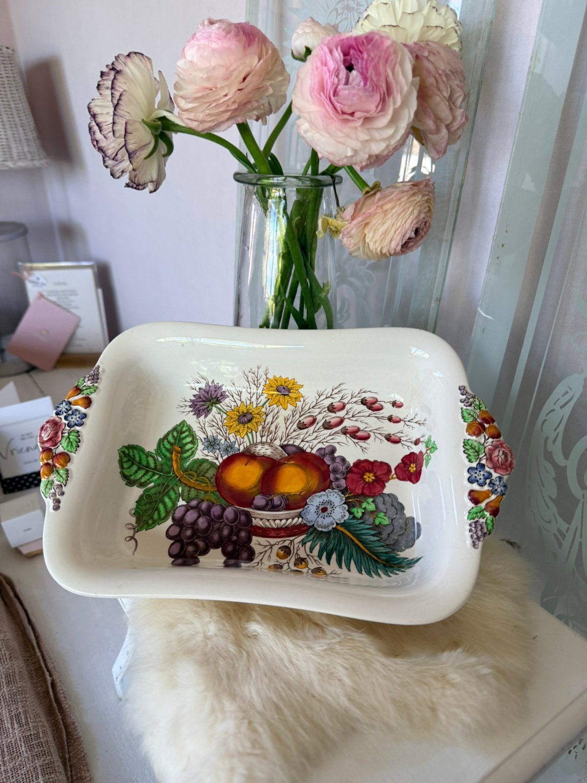 Spode Reynolds antieke recht hoekige schaal 30x19 cm, Antiek en Kunst, Ophalen