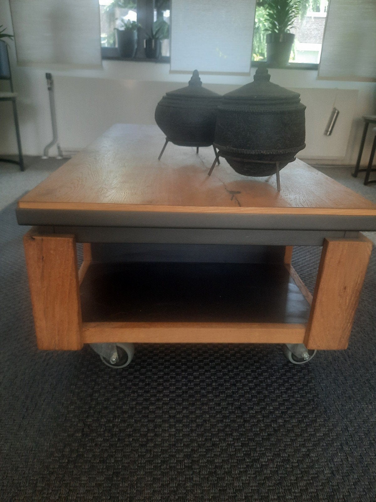Industriële salontafel, Ophalen, Rechthoekig, 100 tot 150 cm, 50 tot 100 cm