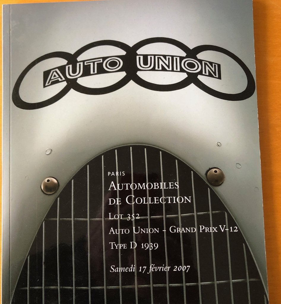 Zeldzame bijlage veilingcatalogus Auto Union Grand Prix 1939, Verzenden, Zo goed als nieuw, Audi