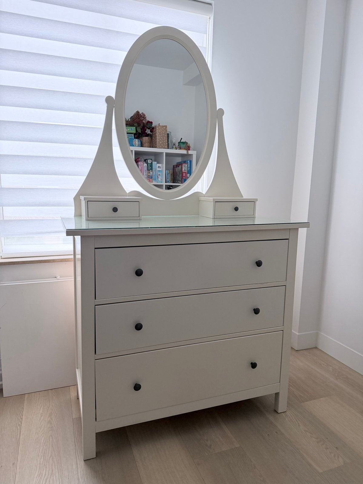IKEA Hemnes kaptafel ladekast met spiegel, Ophalen, Gebruikt, 50 tot 100 cm, 150 tot 200 cm