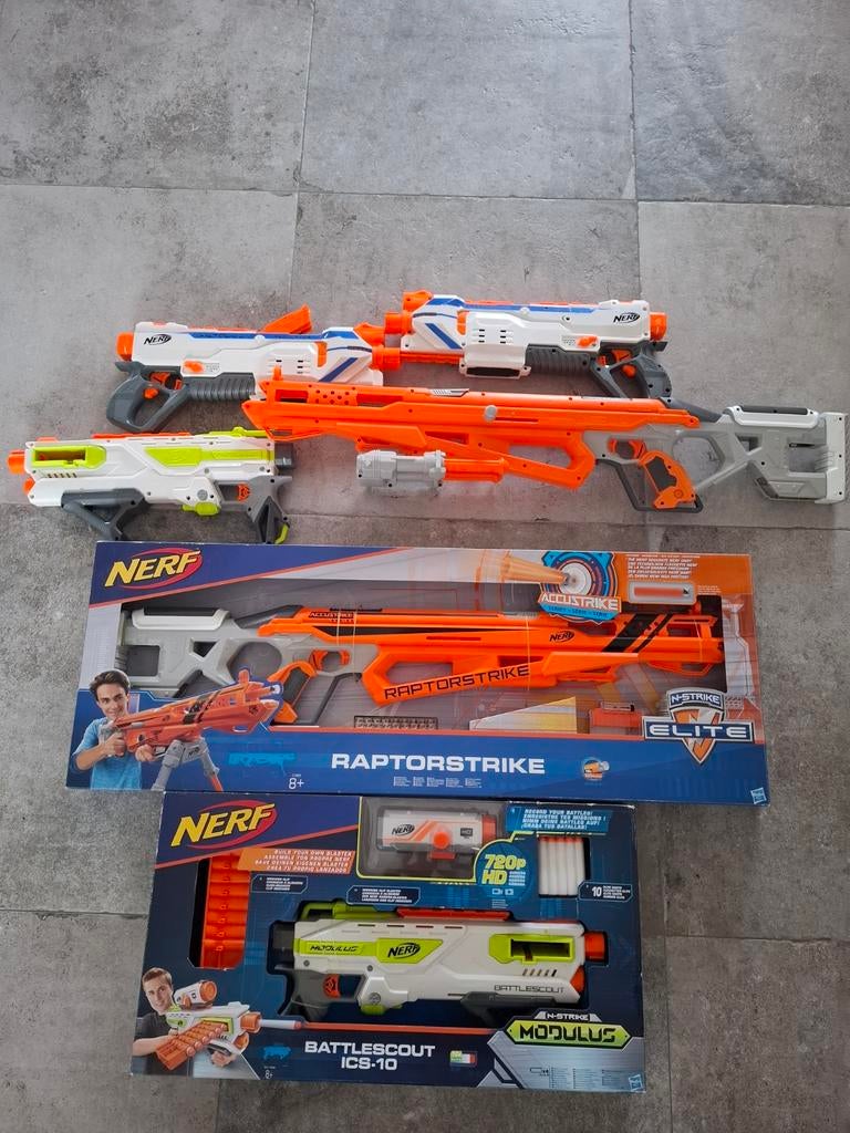 Grote Nerf Blaster Collectie: Raptorstrike, Modulus, etc., Ophalen