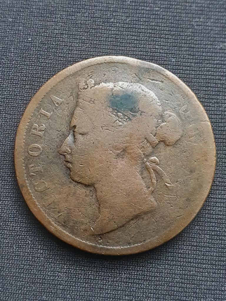 Oude 1 cent munt uit 1877 strait settlements., Ophalen of Verzenden, Zuidoost-Azië, Losse munt