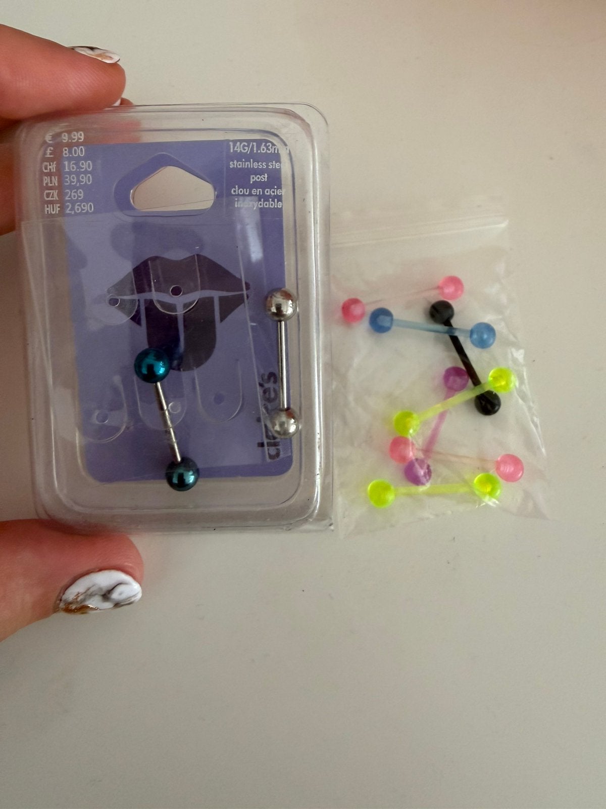 Tongpiercings, Ophalen of Verzenden, Zo goed als nieuw, Staal