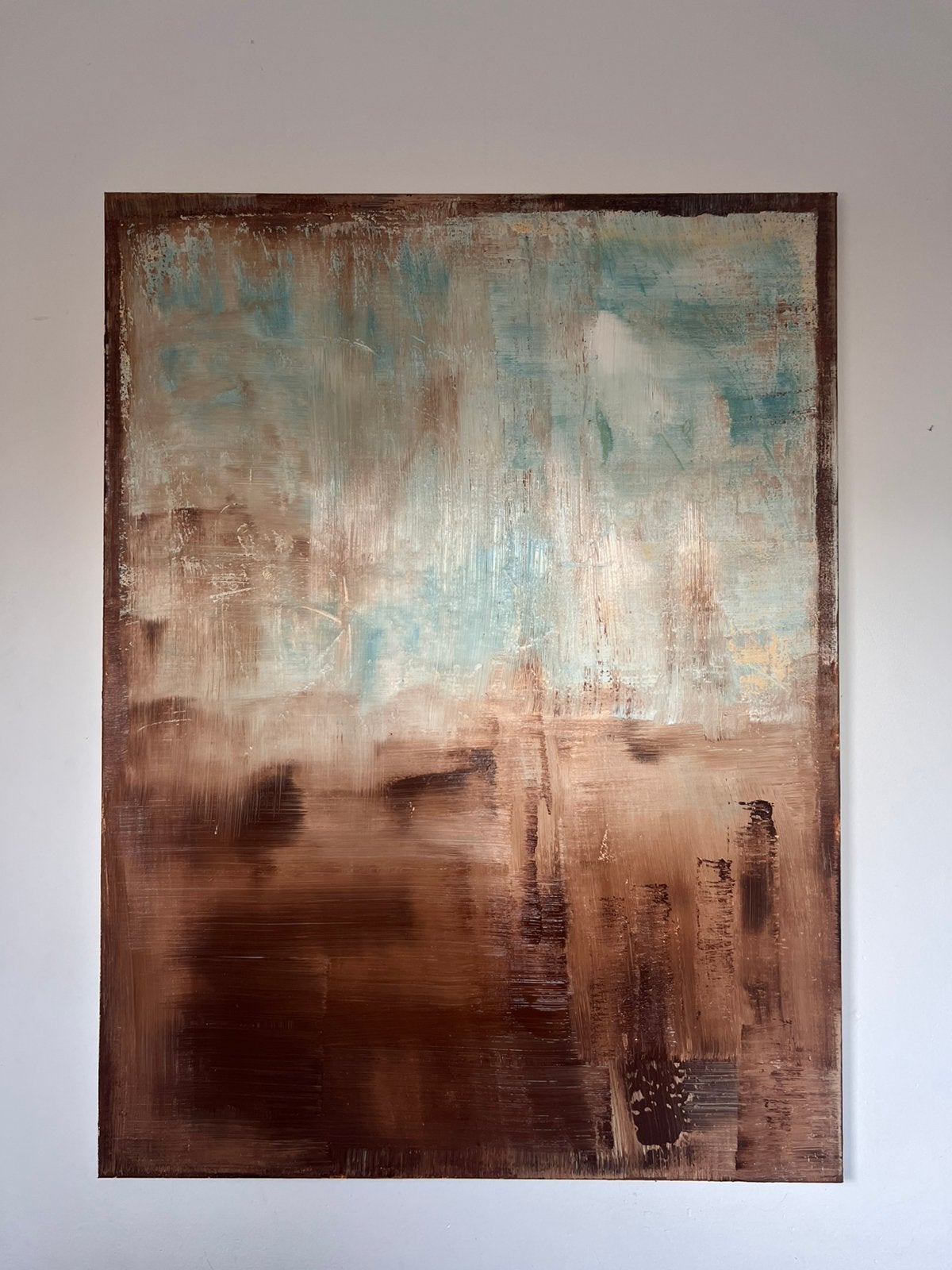 Abstract schilderij 90x120 op linnendoek, Ophalen of Verzenden