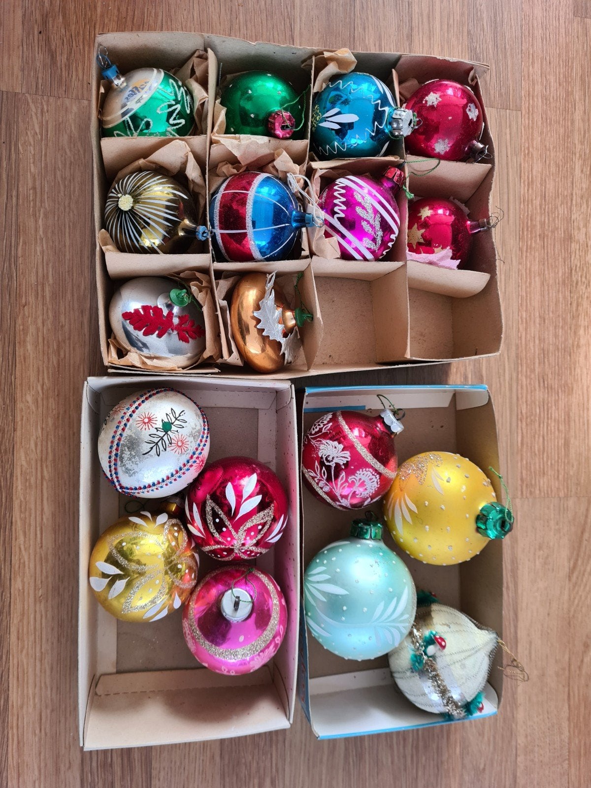 vintage glazen kerstballen jaren 60/70, Diversen, Ophalen, Gebruikt