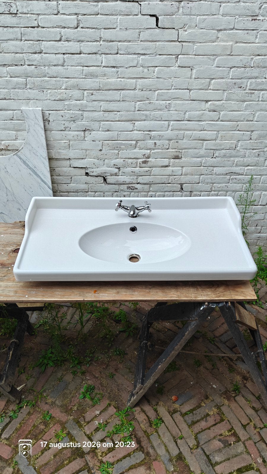 IKEA RUTSJÖN Grote Wastafel 102x49 cm - Gebruikt, zonder sif, Ophalen, Gebruikt, 100 tot 150 cm, Minder dan 100 cm