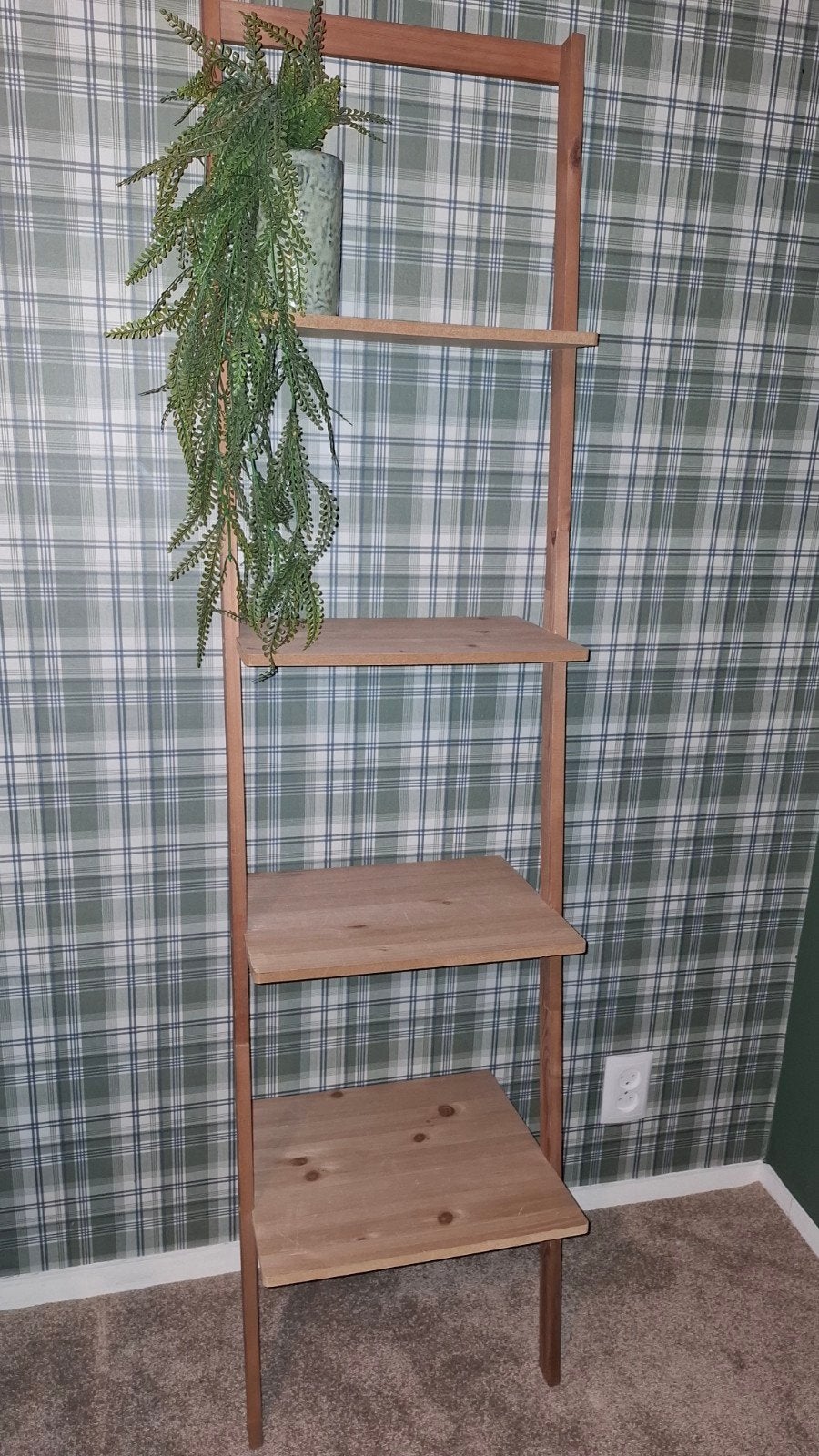 Houten ladderrek met 4 planken, Huis en Inrichting, Woonaccessoires | Wandplanken en Boekenplanken, Ophalen of Verzenden, Gebruikt