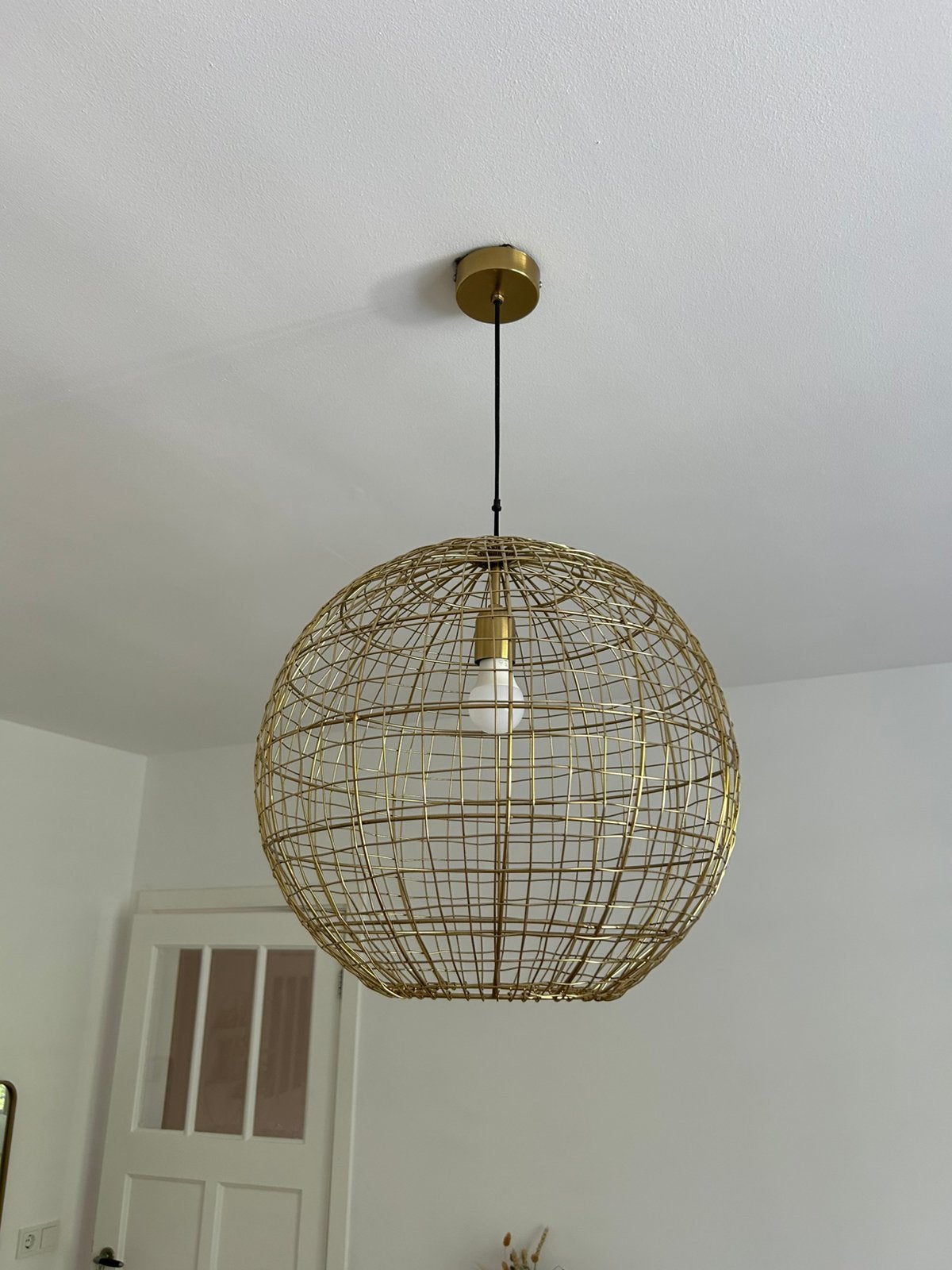 Gouden draad bol lamp diam. 50cm, (2 stuks beschikbaar), Ophalen of Verzenden, Zo goed als nieuw