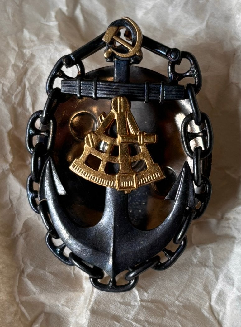 Originele Sovjet Koopvaardij Officiersspeld - USSR Maritieme, Verzamelen, Ophalen of Verzenden, Landmacht, Duitsland