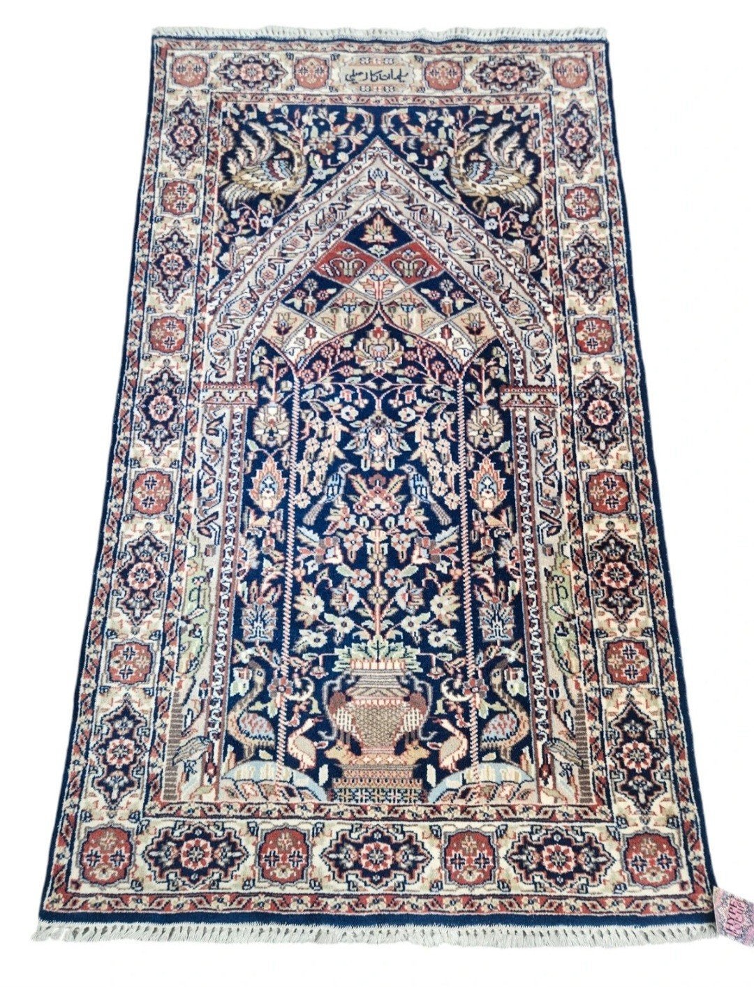 Handgeknoopt oosters wol Paradise tapijt blue 94x160cm