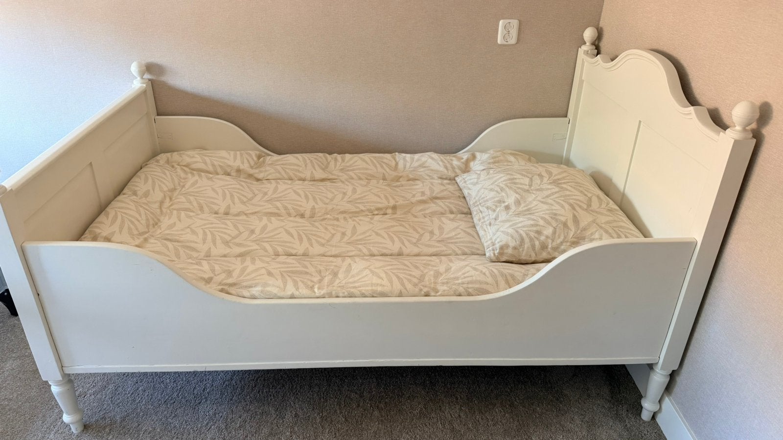 Prinsessen bed wit hout, 100 cm, Eenpersoons, Wit, Ophalen of Verzenden
