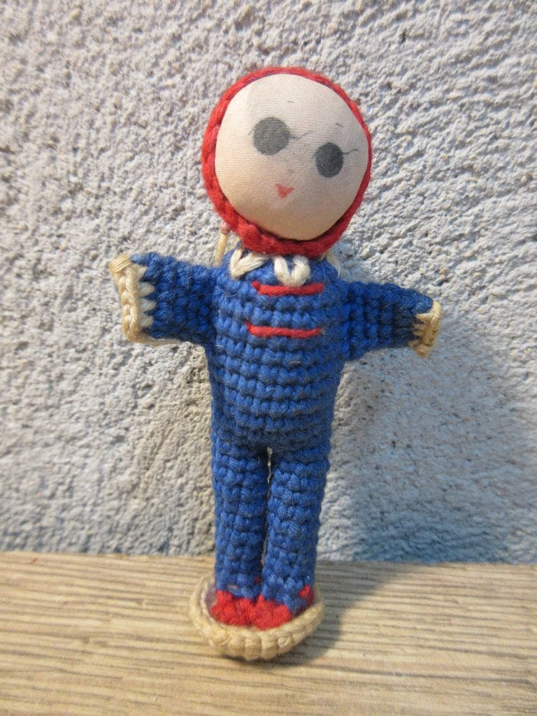 Vintage gehaakt poppetje Amigurumi popje, Ophalen of Verzenden, Gebruikt