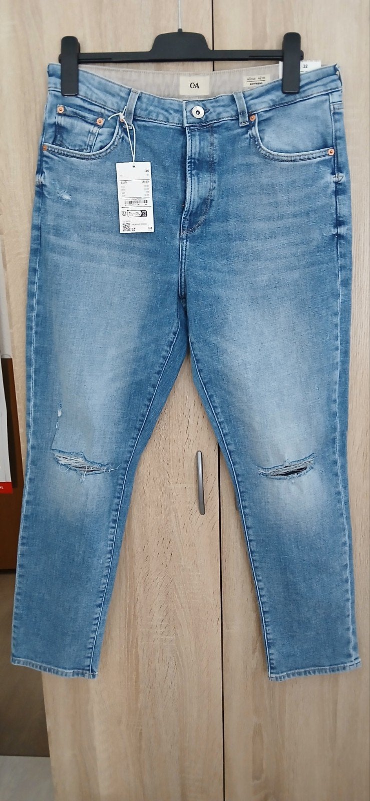 Nieuwe destroyed boyfriend jeans mt 38, Ophalen of Verzenden, Nieuw, Blauw, W30 - W32 (confectie 38/40)