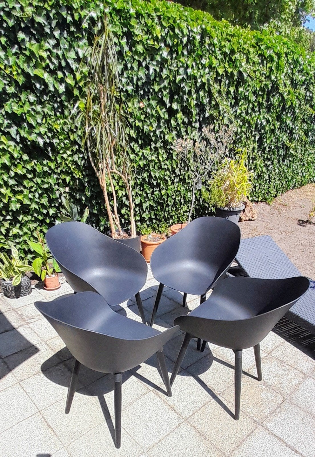 Tuinstoelen set van 4, Tuin en Terras, Tegels en Klinkers, Ophalen, Zo goed als nieuw, Kunststof