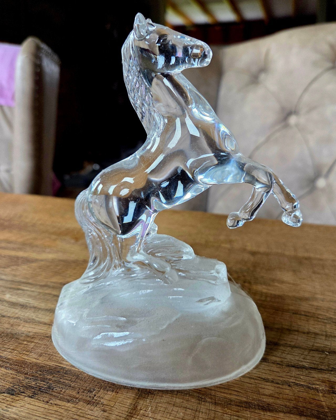 Prachtig kristallen paard beeldje - Uniek decoratiestuk, Ophalen of Verzenden