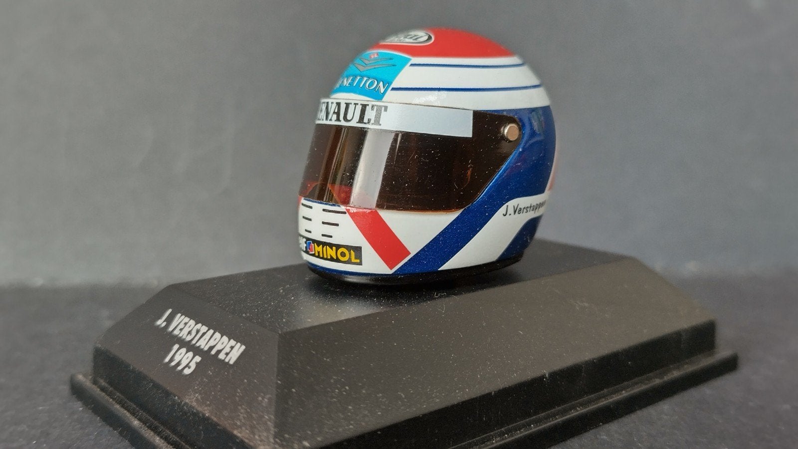 Helm Jos Verstappen Benetton Renault 1995 1;8 Minichamps Pol, Hobby en Vrije tijd, Modelauto's | 1:5 tot 1:12, Verzenden, ., Nieuw