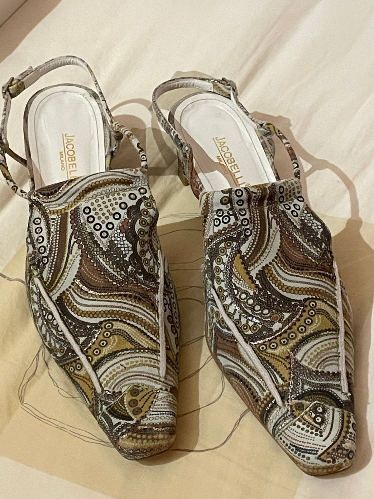 Jacobelli zomerschoenen, maat 40, met bonte print., Kleding | Dames, Schoenen, Overige kleuren, Ophalen of Verzenden, Zo goed als nieuw