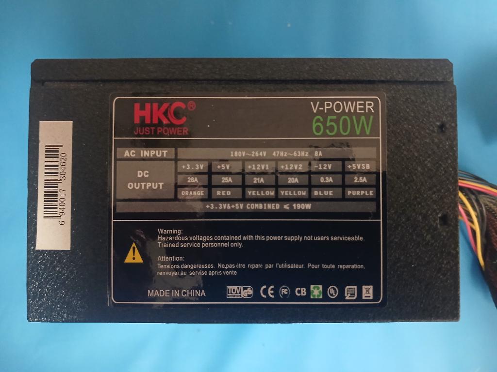 Voeding HKC V Power 650W, Computers en Software, Ophalen of Verzenden, Zo goed als nieuw
