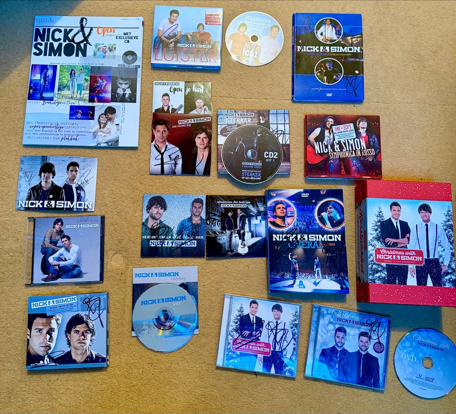 Nick & Simon CD's en DVD's - Bijna allemaal gesigneerd, Ophalen of Verzenden, Gebruikt, Gesigneerd