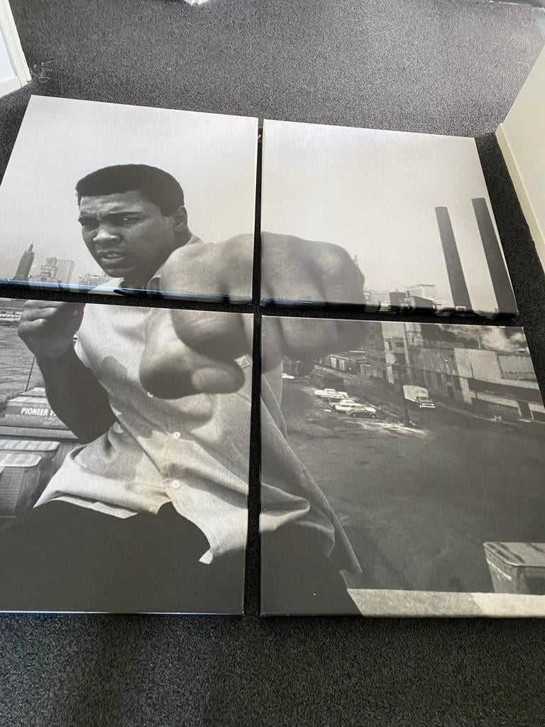 Uniek 4-luik Mohammed Ali - 160x160 cm, Ophalen of Verzenden