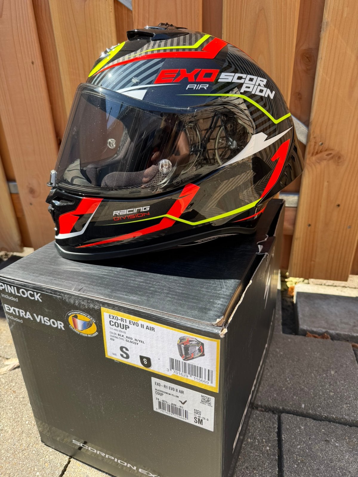 Scorpion exo R1 evo 2 air coup maat S, Motoren, Ophalen, Tweedehands, Integraalhelm, Overige merken