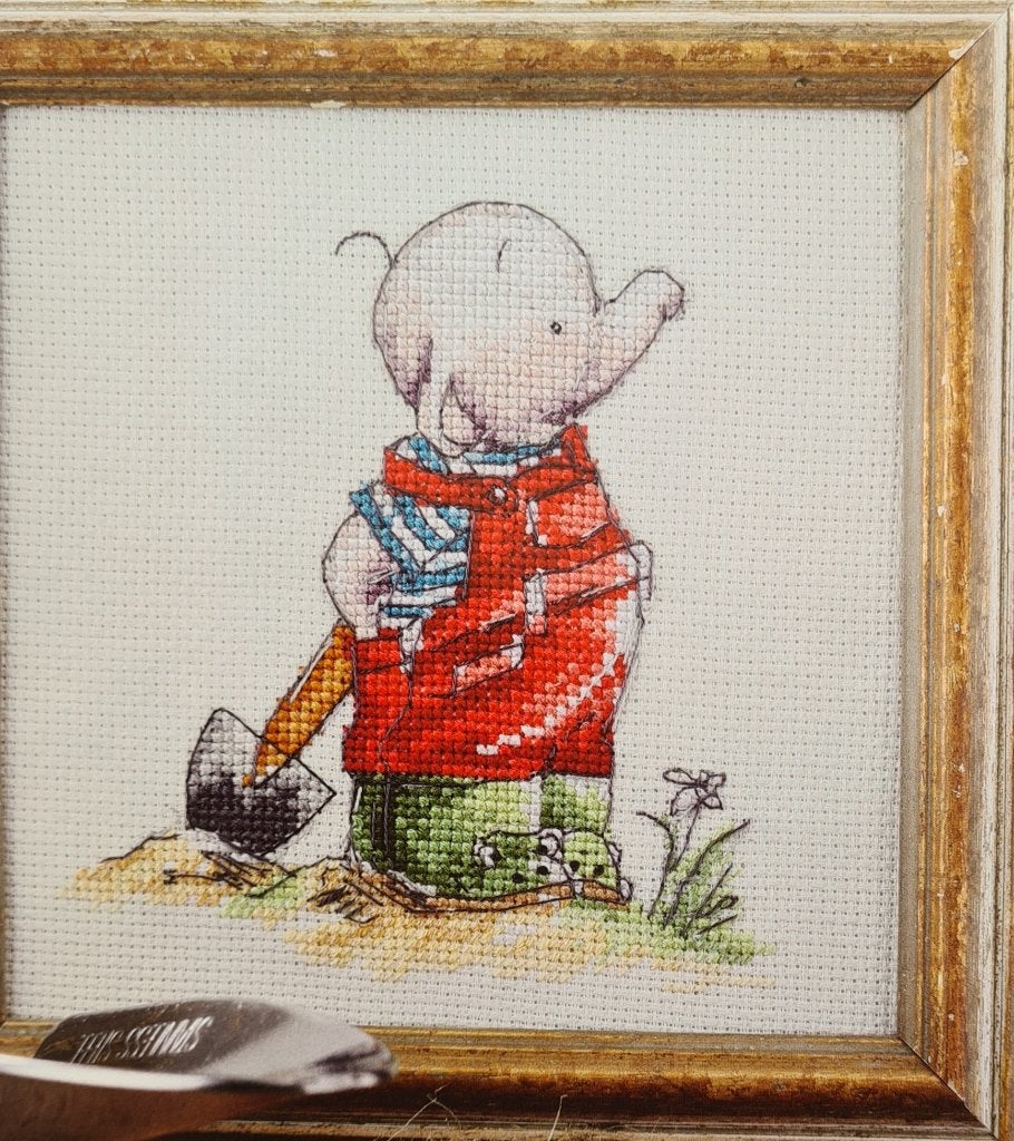 Humphrey olifant in de tuin borduurpatroon, Ophalen, Nieuw, Handborduren, Patroon