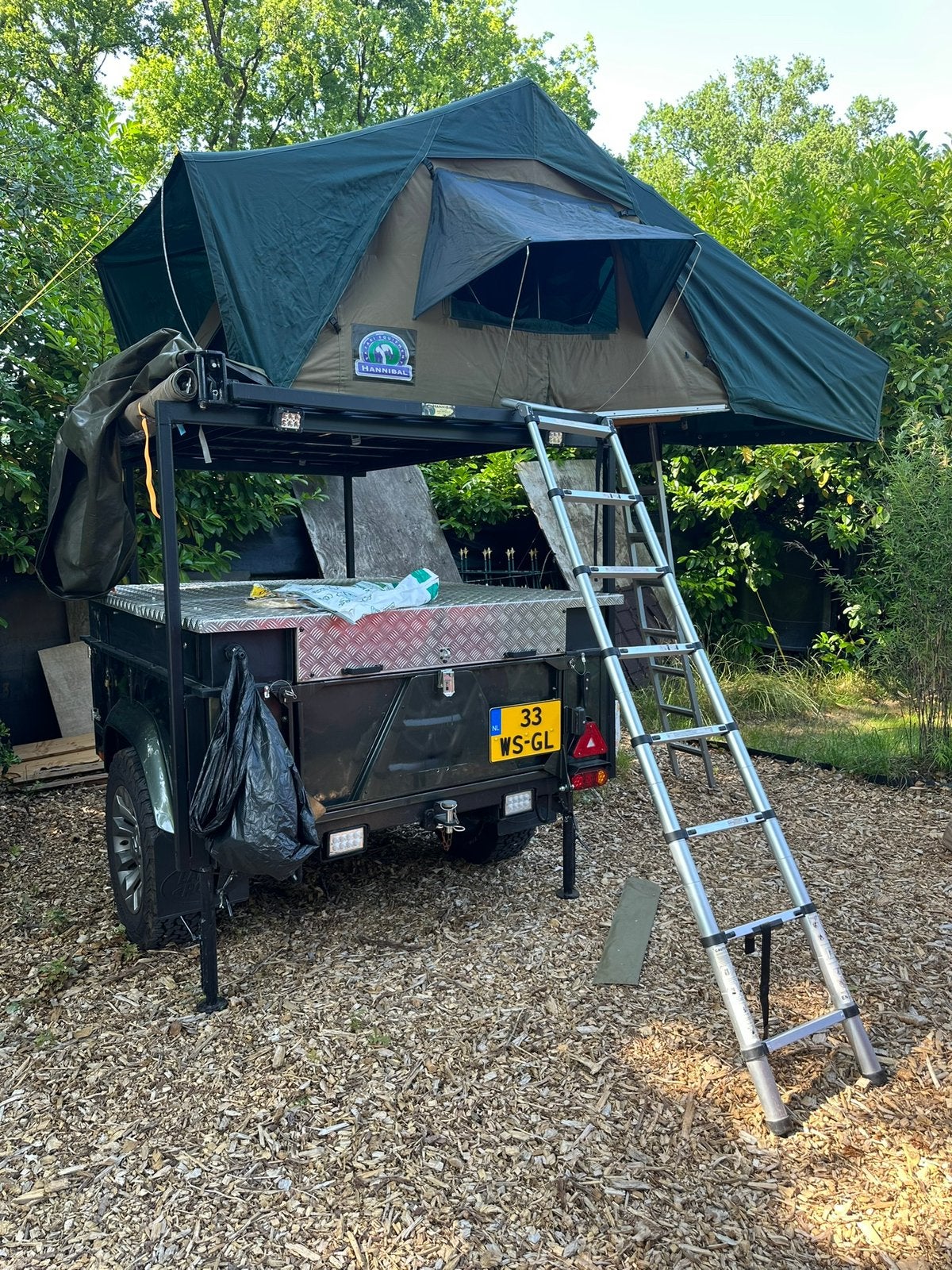 Uniek Reynolds Bougton Off Road trailer met daktent, Overige merken, Tot en met 3, Ophalen of Verzenden, Aanwezig