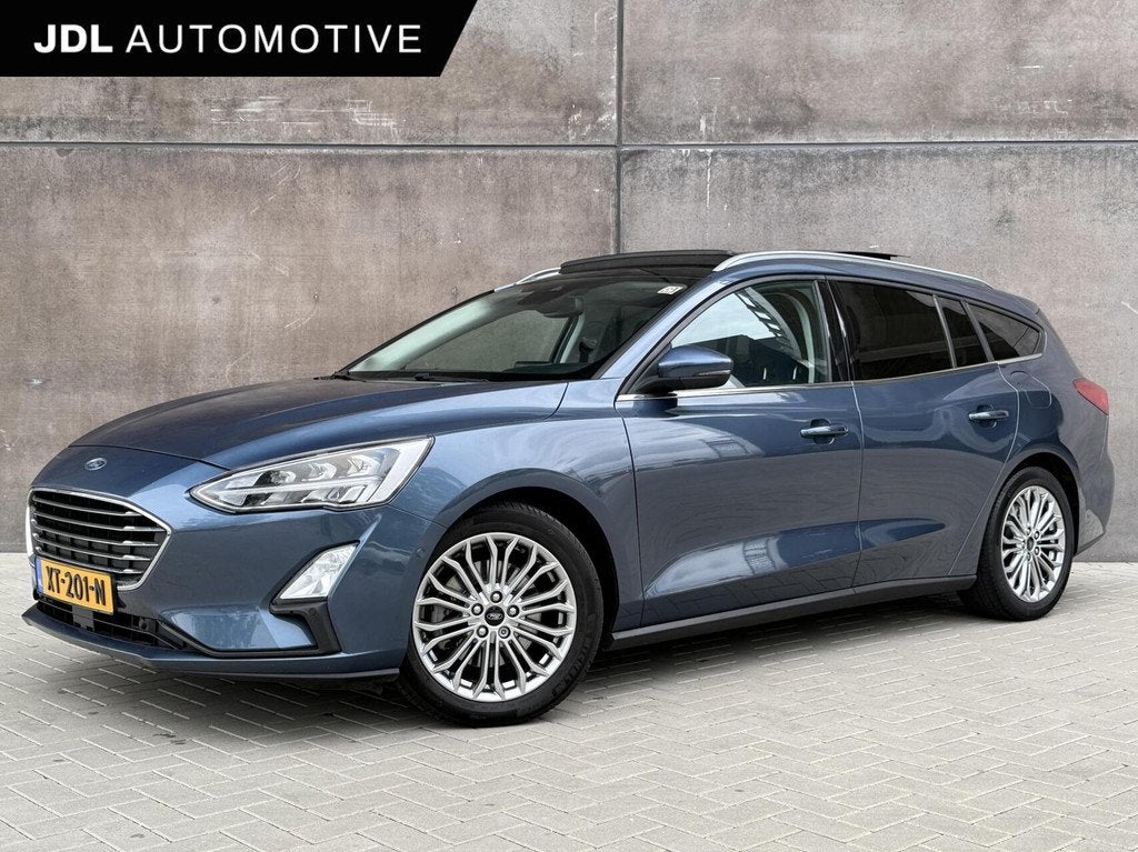 Ford Focus Wagon 1.0 EcoBoost Titanium Business | Trekhaak |, Auto's, Gebruikt, Blauw, 3 cilinders, Autotrust
