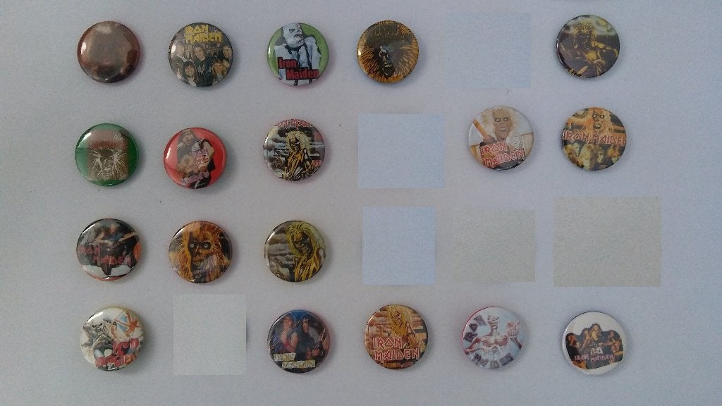 Iron Maiden eddy metal muziek button vintage buttons, Verzamelen, Muziek, Artiesten en Beroemdheden, Ophalen of Verzenden, Zo goed als nieuw