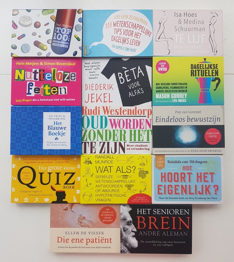 14x Dwarsligger Wetenschap, Etiquette, Feiten, Ouder Worden, Boeken, Wetenschap, Ophalen of Verzenden