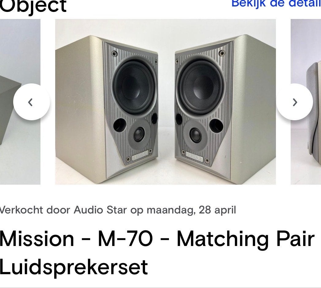 Mission M-70 Boekenplank Luidsprekerset - Matching Pair, Audio, Tv en Foto, Luidsprekers, Gebruikt, Ophalen of Verzenden, Mission