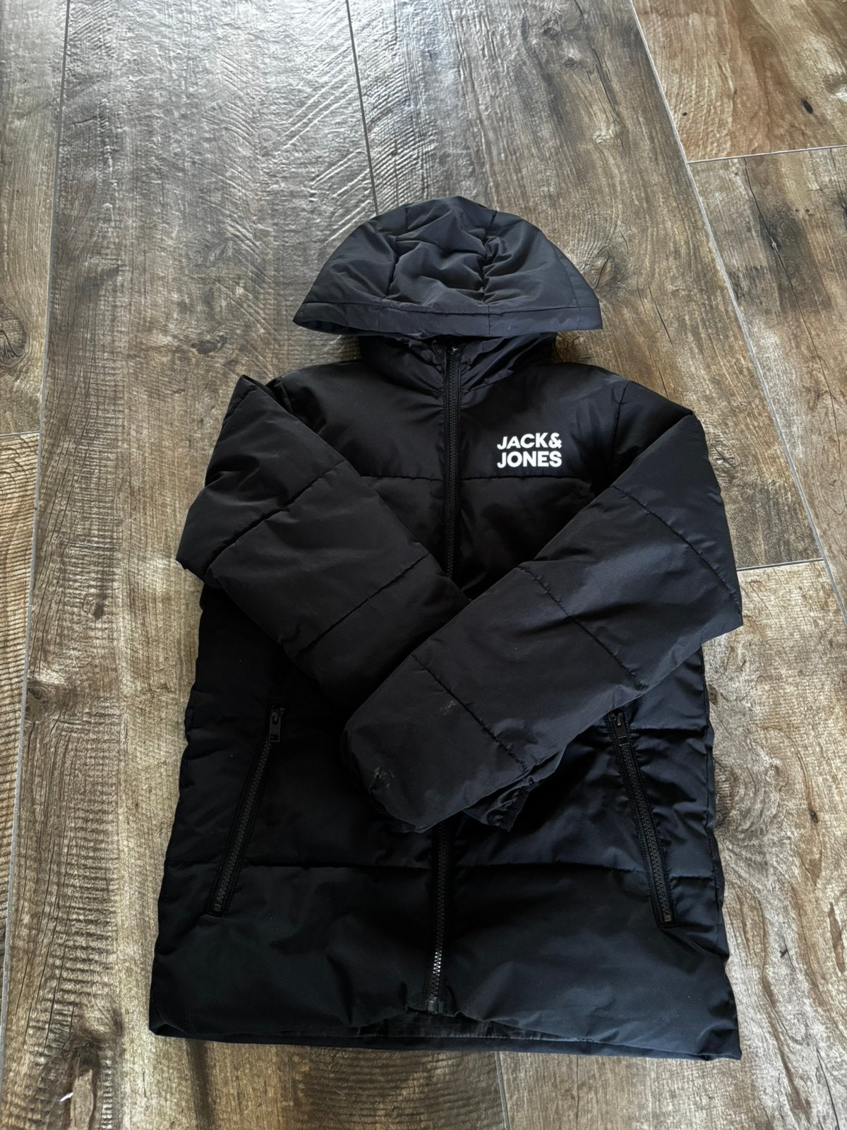 Winterjas jack&jones, Ophalen, Zo goed als nieuw, Maat 46 (S) of kleiner, Zwart