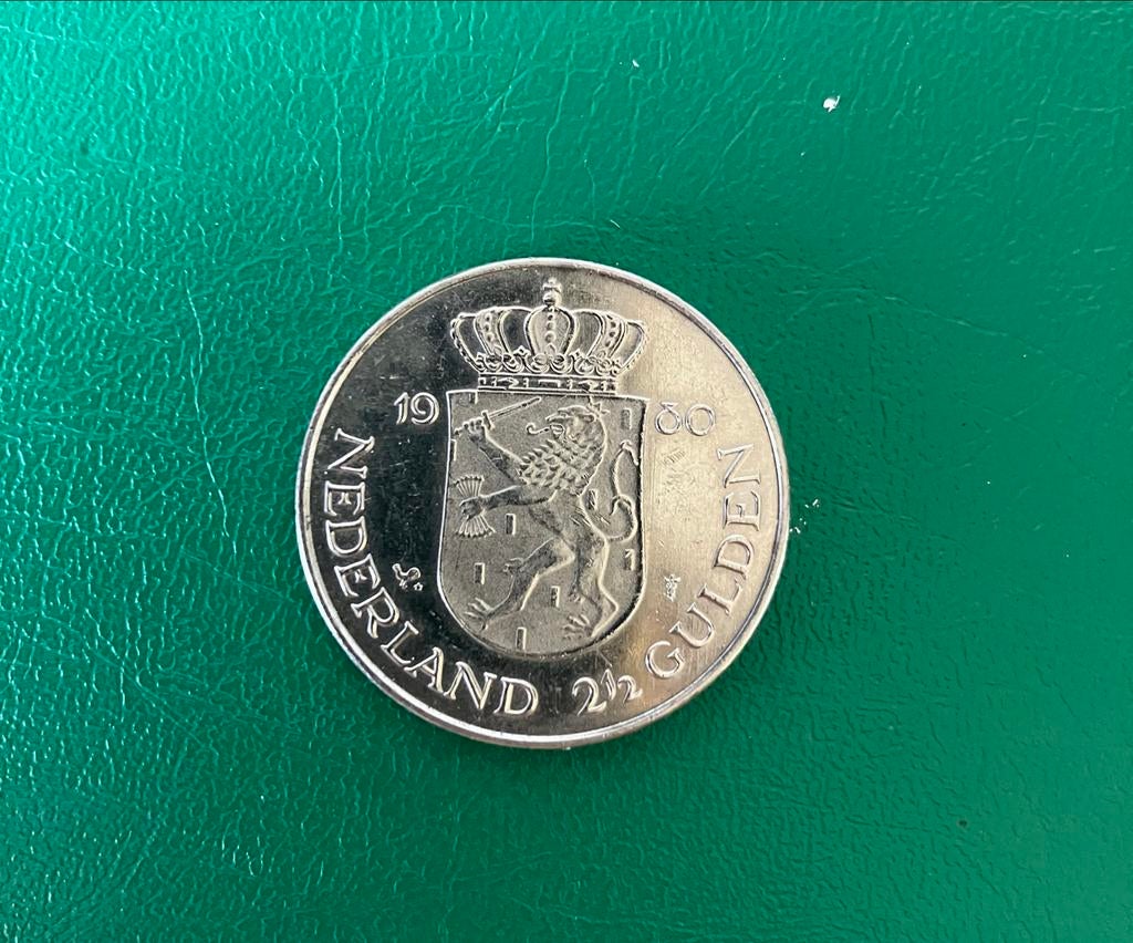 2½ Gulden Koningin Beatrix 1980, Koningin Beatrix, Zilver, Ophalen of Verzenden, Losse munt