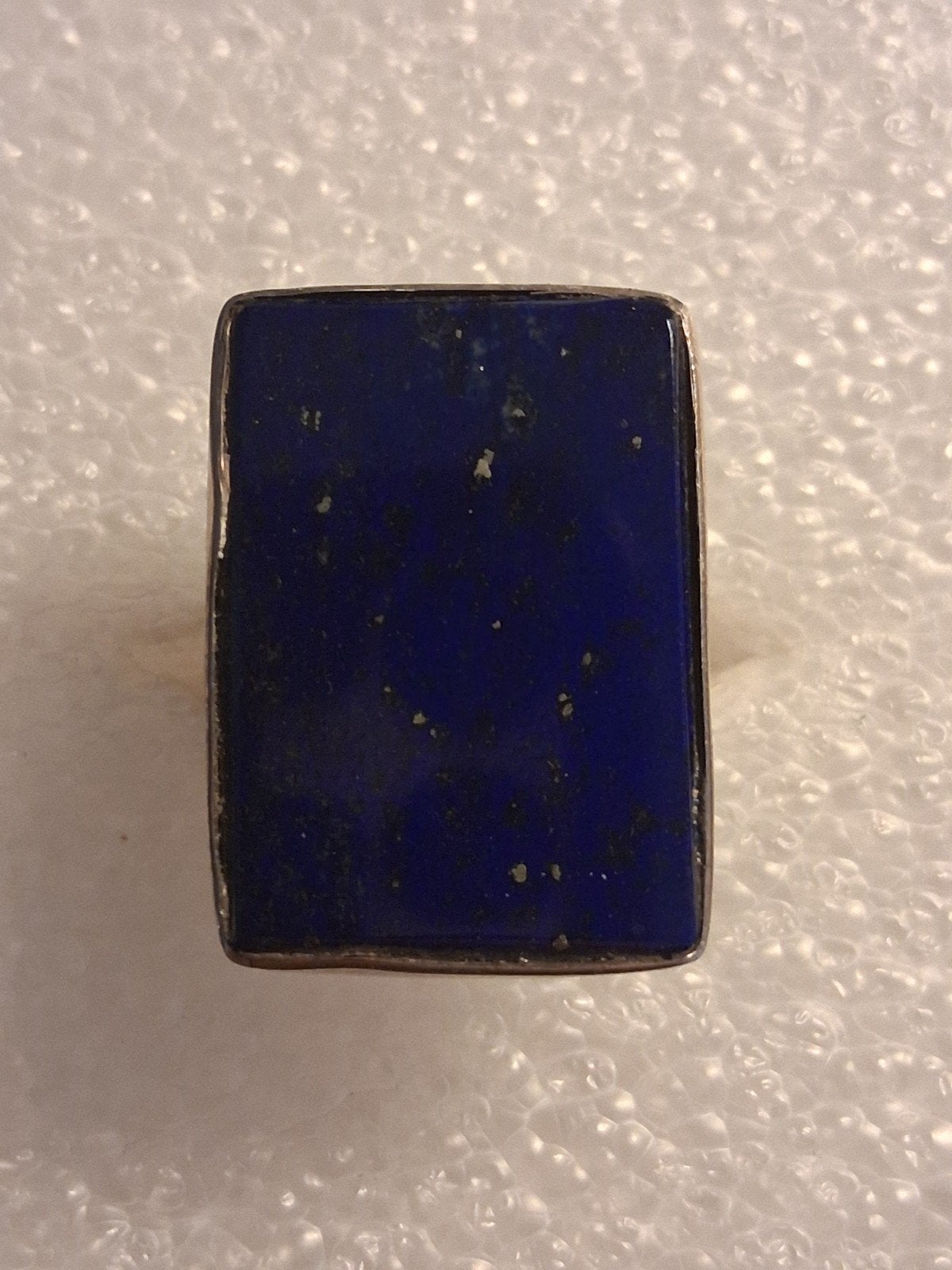 Zilveren ring met Lapis lazuli steen - ringmaat 18, 18 tot 19, Nieuw, Dame of Heer, Zilver