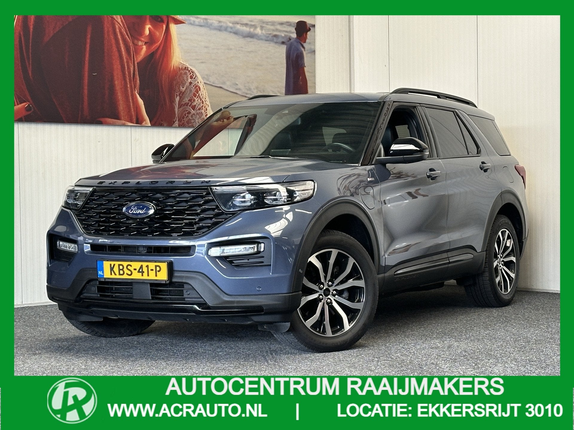 Ford Explorer 3.0 V6 ECOBOOST PHEV ST-LINE 7 PERSOONS NAVIGA, Automaat, Dealer onderhouden, Gebruikt, Blauw