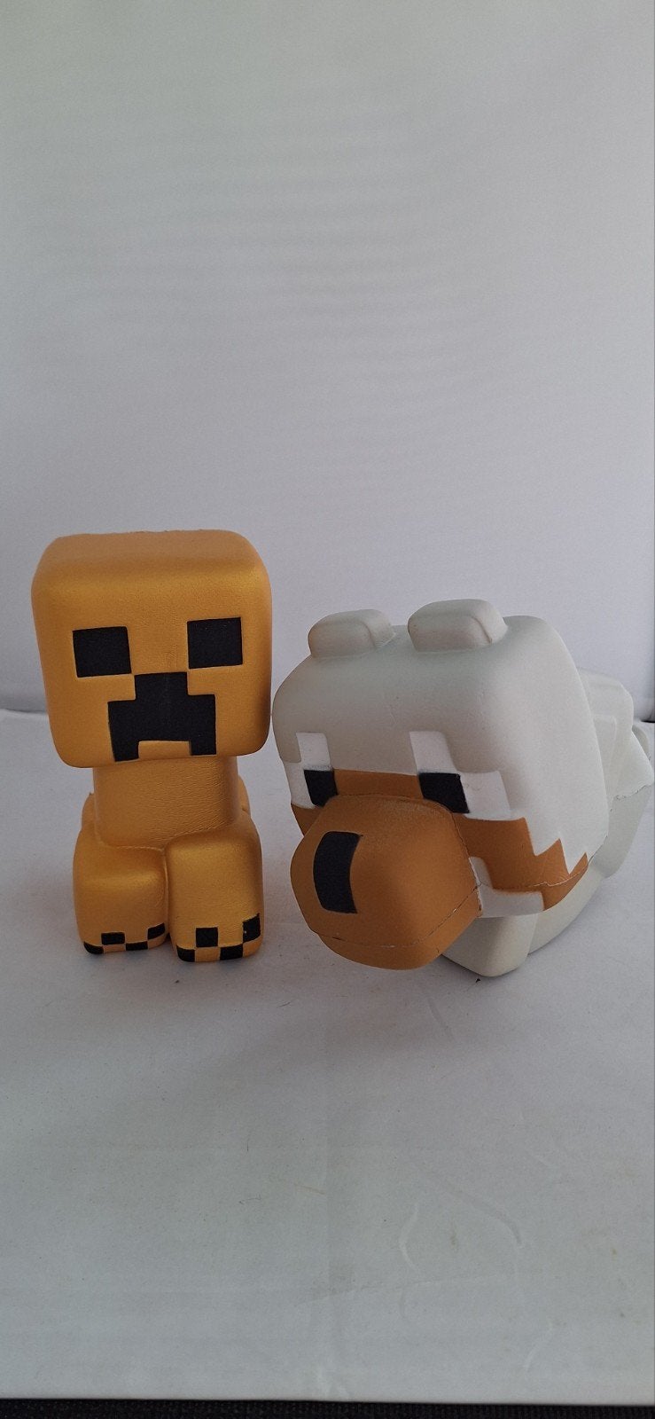 Minecraft Squishies: Creeper & Hond (2 stuks), Ophalen of Verzenden, Gebruikt, Jongen of Meisje
