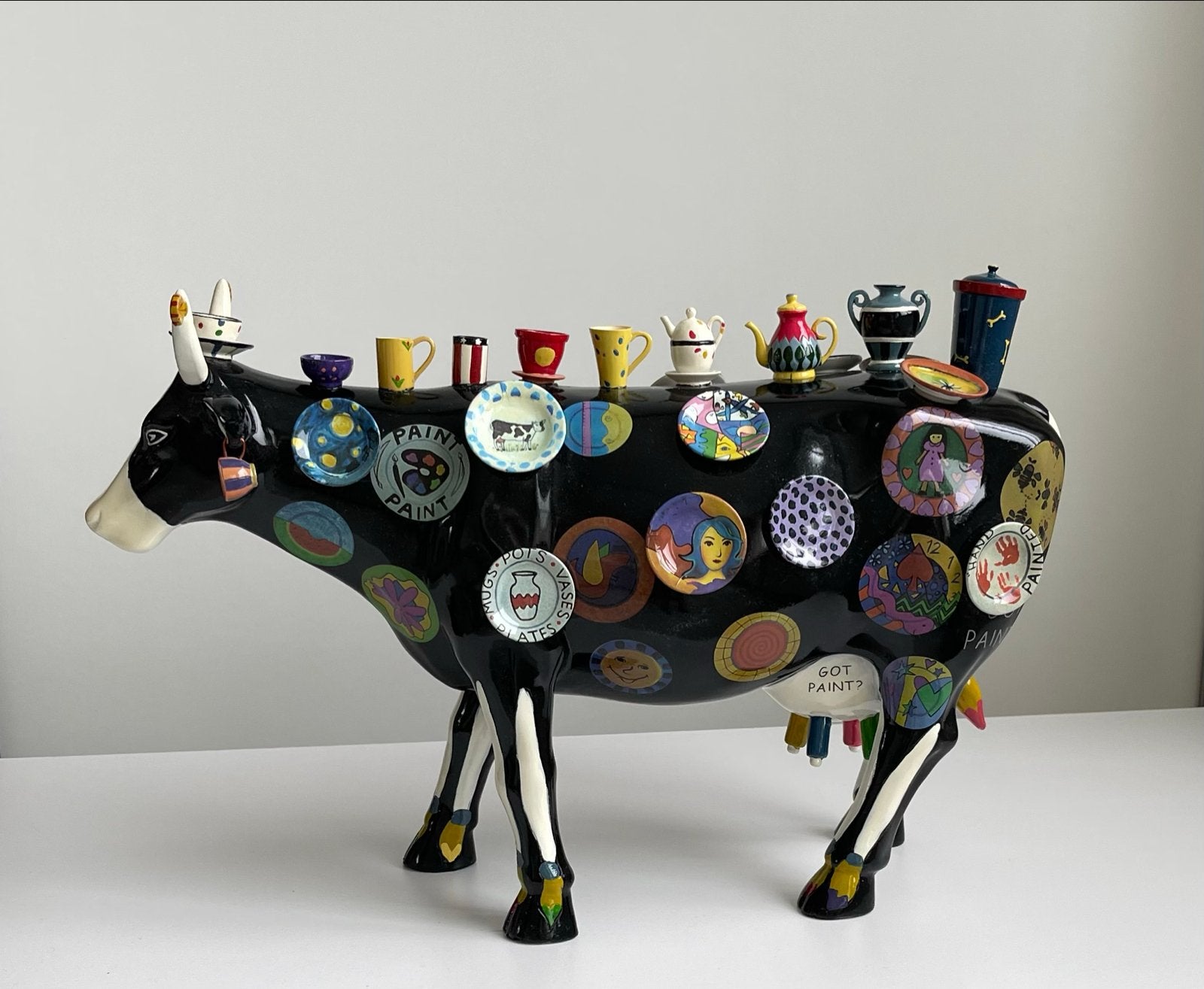 Cow Parade 'Got Paint?' - Uniek Kunstwerk, Ophalen, Zoogdier, 20 - 50 cm, Steen of Keramiek
