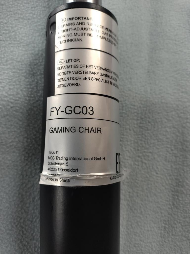 Gasveer voor bureaustoel - FY-GC03 Gaming Chair, Huis en Inrichting, Bureaustoelen, Ophalen of Verzenden, Zwart
