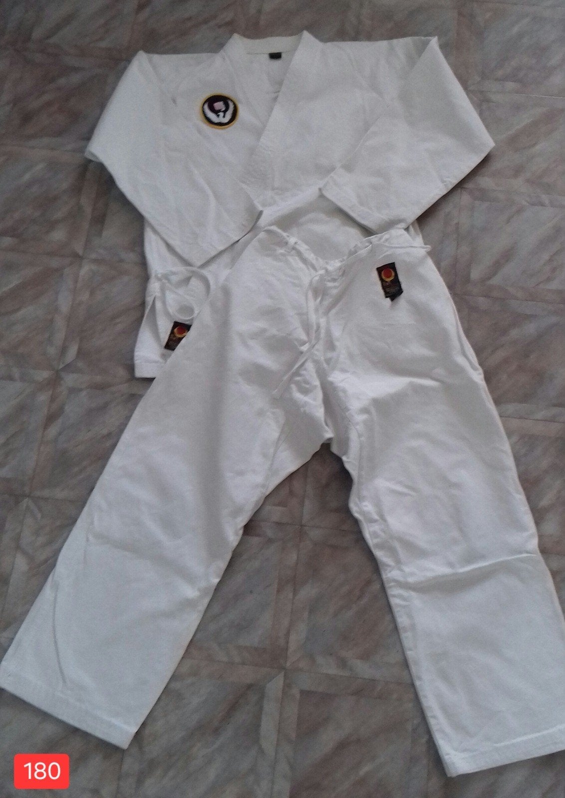 Jiu Jitsu pak wit, maat 180, met witte band, Sport en Fitness, Vechtsporten en Zelfverdediging, Groter dan maat XL, Gebruikt, Ophalen of Verzenden
