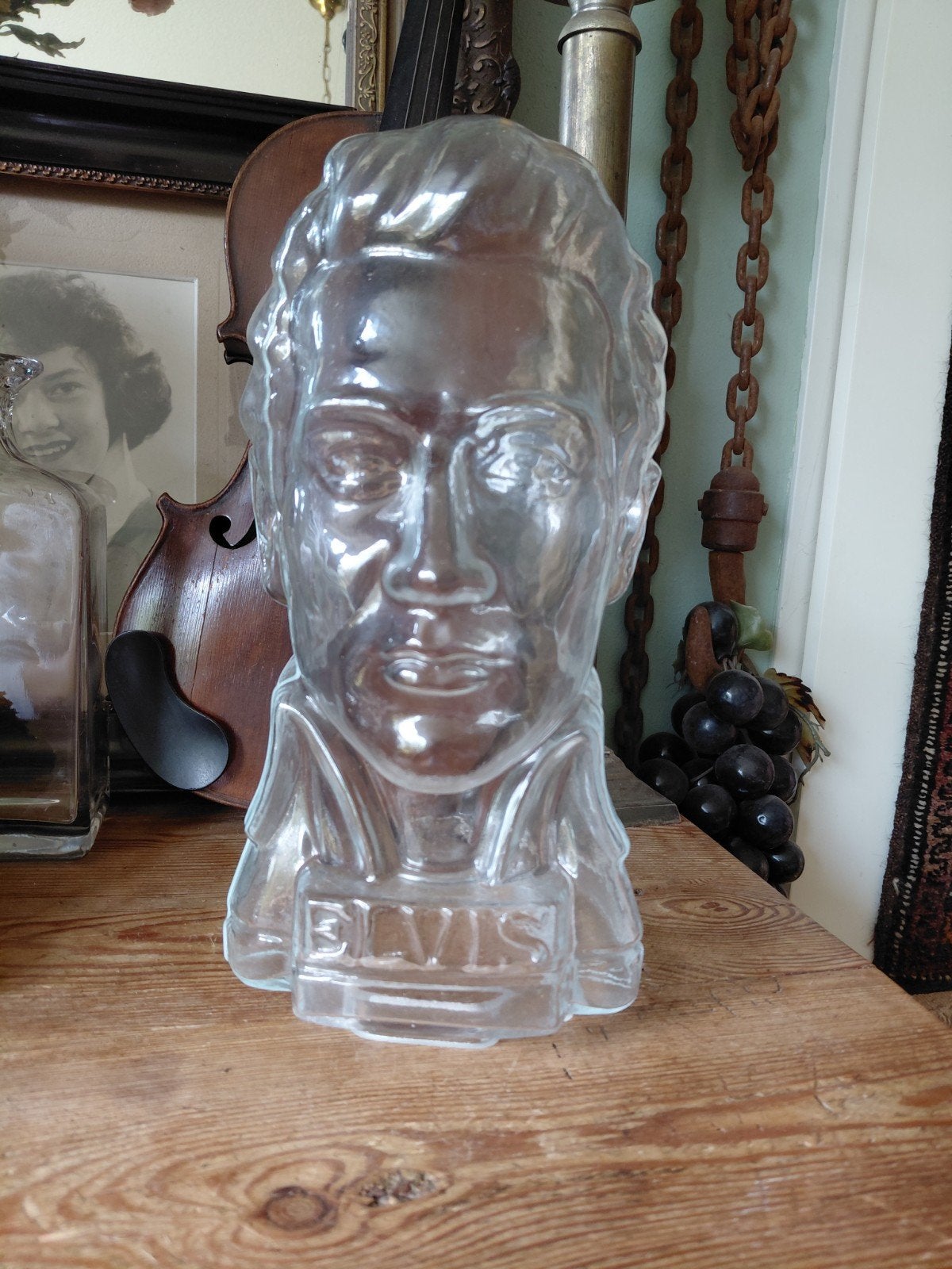 Buste Elvis glas 1960/70, Ophalen of Verzenden, Zo goed als nieuw