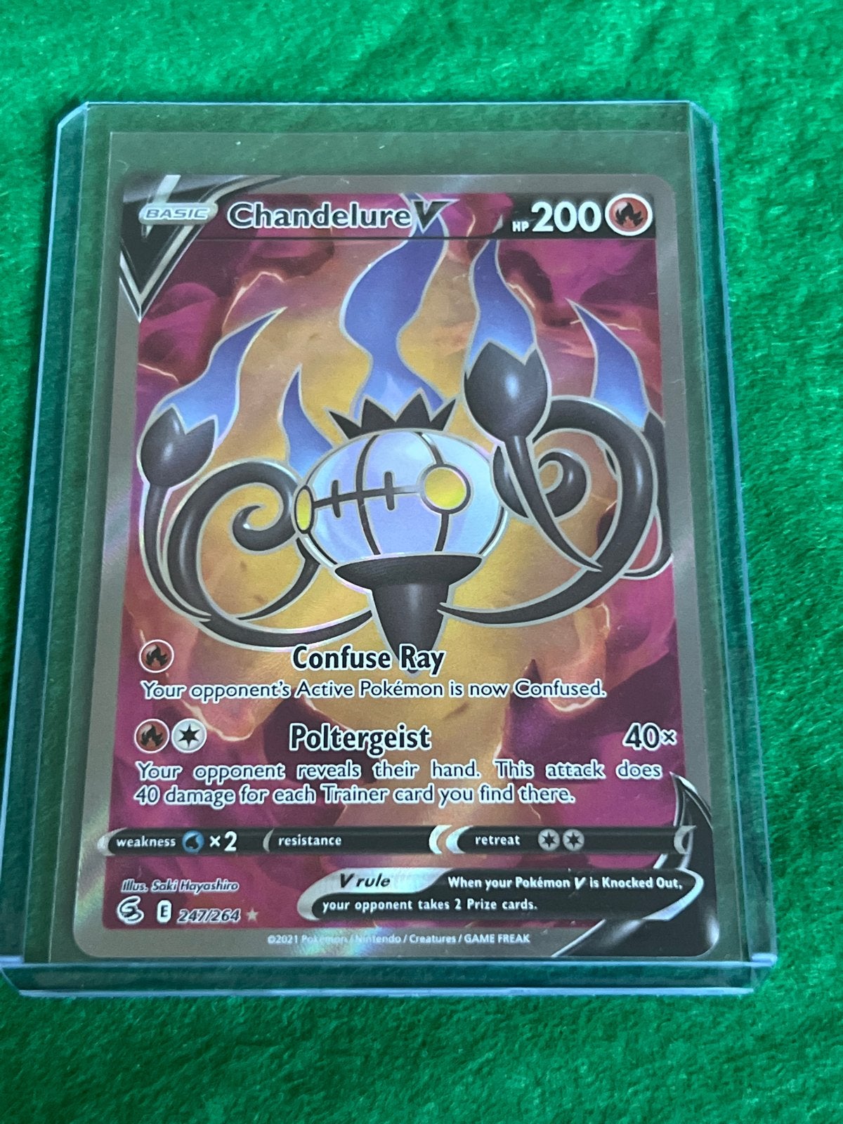 Chandelure V Pokémon Kaart (247/264) - Fusion Strike, Ophalen, Zo goed als nieuw, Losse kaart